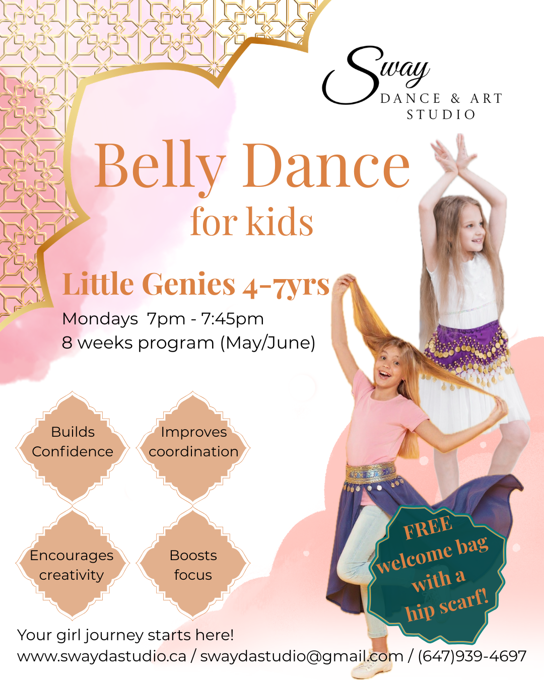 Your girl journey starts here! www.swaydastudio.ca  swaydastudio@gmail.com  (647)939-4697 (1)